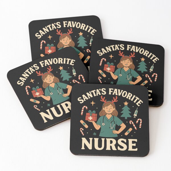Item preview, Santa’s Favorite Nurse – Funny Christmas Nurse Shirt, Cute Holiday Gift for Healthcare Workers designed and sold by AddictiveDesign.
