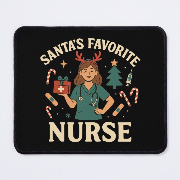 Item preview, Santa’s Favorite Nurse – Funny Christmas Nurse Shirt, Cute Holiday Gift for Healthcare Workers designed and sold by AddictiveDesign.