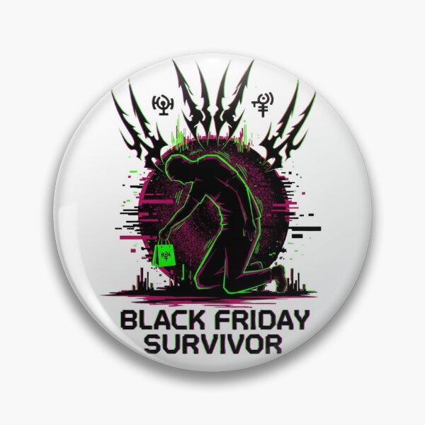Item preview, Black Friday Survivor Tee | Cyber Sigilism Glitch Y2K Aesthetic | Anti Consumerism Exhaustion Shirt designed and sold by Design_Your_Day.