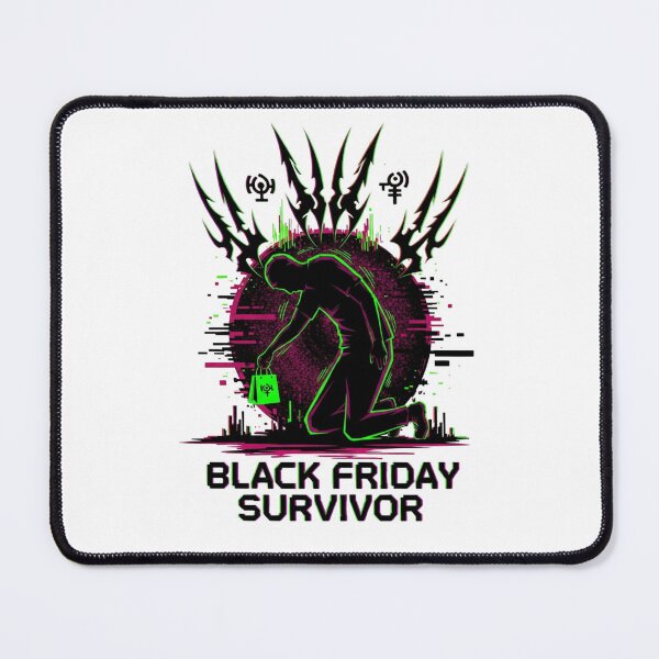 Item preview, Black Friday Survivor Tee | Cyber Sigilism Glitch Y2K Aesthetic | Anti Consumerism Exhaustion Shirt designed and sold by Design_Your_Day.