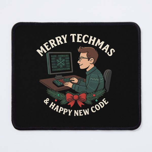 Item preview, Merry Techmas & Happy New Code – Funny Christmas Programmer Shirt for Coders and Developers designed and sold by AddictiveDesign.