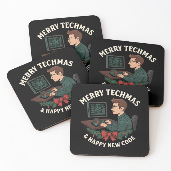 Item preview, Merry Techmas & Happy New Code – Funny Christmas Programmer Shirt for Coders and Developers designed and sold by AddictiveDesign.