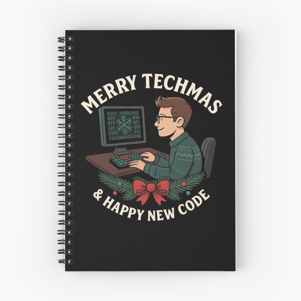 Item preview, Merry Techmas & Happy New Code – Funny Christmas Programmer Shirt for Coders and Developers designed and sold by AddictiveDesign.