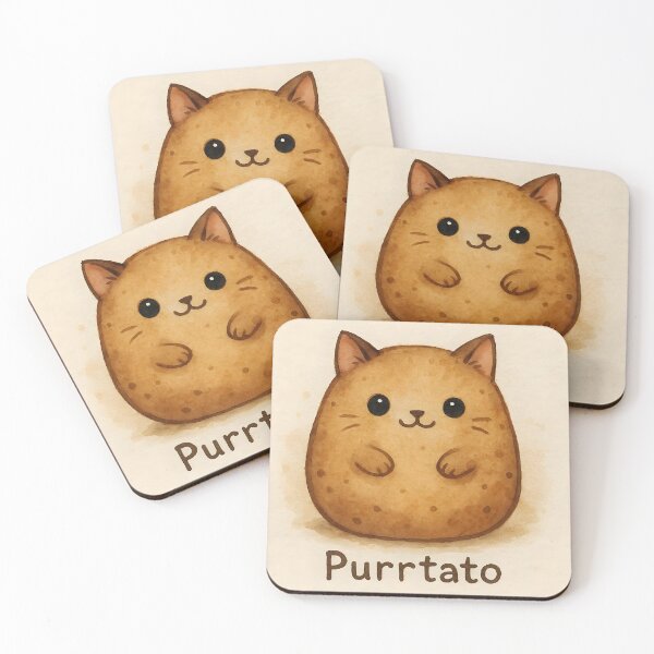 Item preview, Purrtato – Cute Cat Potato Pun Watercolor Illustration designed and sold by EmeraldeaArt.