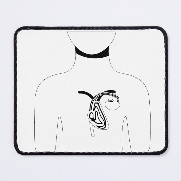 Item preview, Minimalistic Human Anatomy – Upper Body with Pacemaker Illustration designed and sold by EmeraldeaArt.