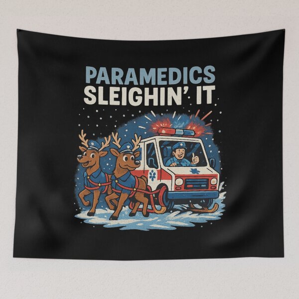 Item preview, Paramedics Sleighin’ It – Funny Christmas Paramedic Shirt, EMT Holiday Gift for First Responders designed and sold by AddictiveDesign.