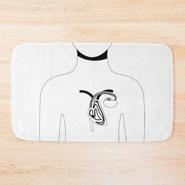 Item preview, Minimalistic Human Anatomy – Upper Body with Pacemaker Illustration designed and sold by EmeraldeaArt.