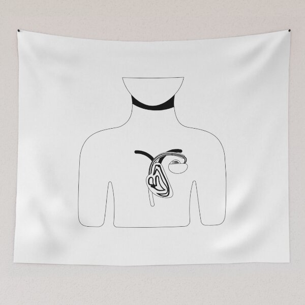 Item preview, Minimalistic Human Anatomy – Upper Body with Pacemaker Illustration designed and sold by EmeraldeaArt.
