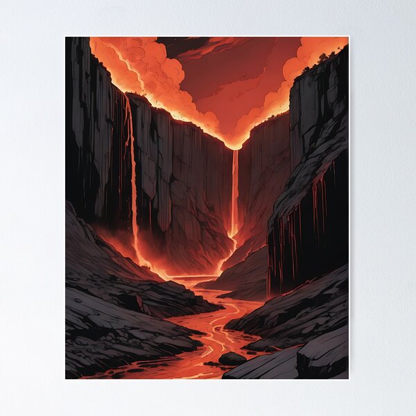 Item preview, A Valley Illuminated by Molten Lava designed and sold by HorizonHues.