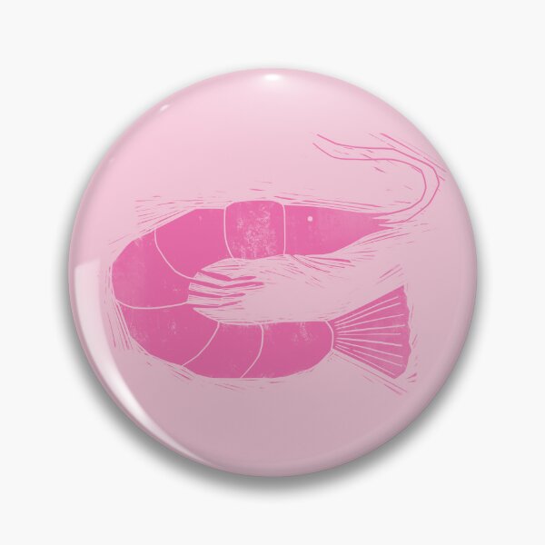 Item preview, Shrimp prawn seafood pink block print style designed and sold by Kimmygowland.