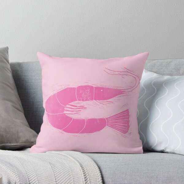 Item preview, Shrimp prawn seafood pink block print style designed and sold by Kimmygowland.