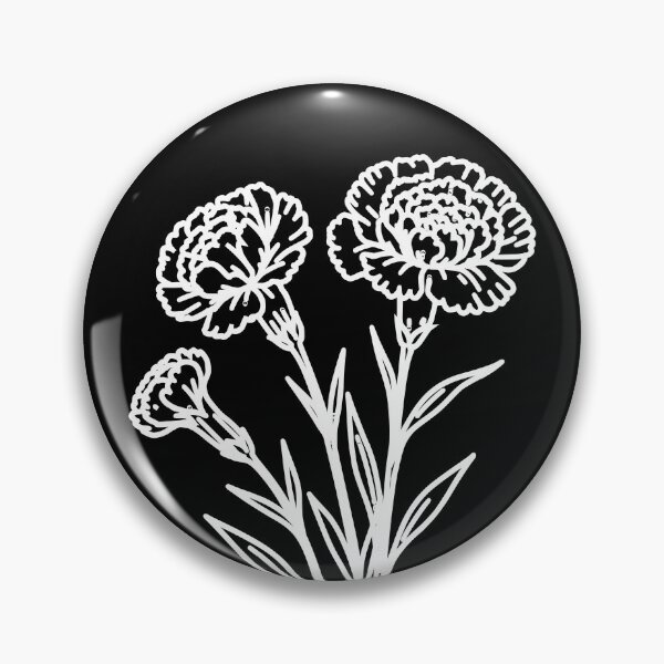 Item preview, Striking Black and White Carnation Flowers Shapes Mania designed and sold by Shapes-Mania.