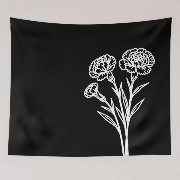 Item preview, Striking Black and White Carnation Flowers Shapes Mania designed and sold by Shapes-Mania.