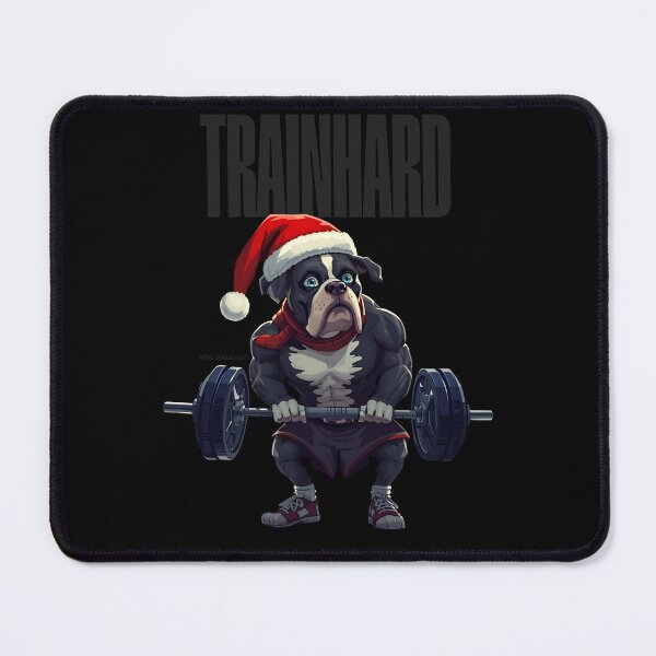Item preview, TrainHard Bulldog Barbell Christmas designed and sold by TrainHardCo.