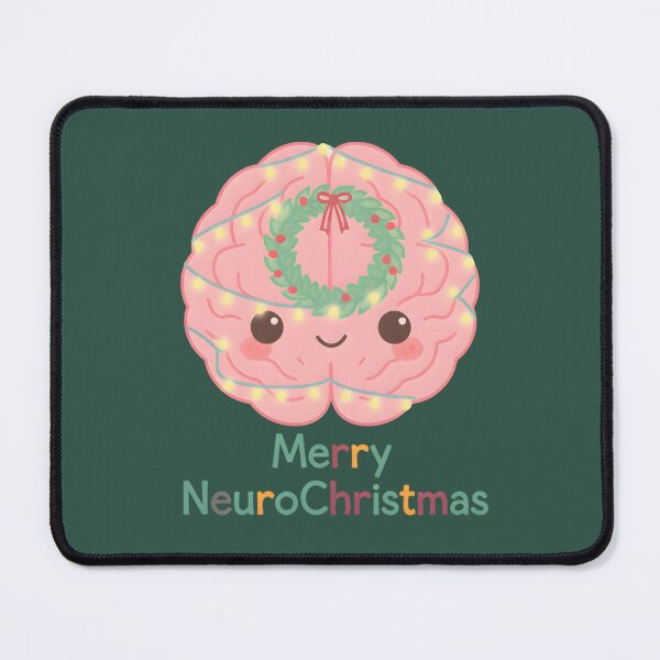 Item preview, Merry NeuroChristmas | Cute Kawaii Brain Christmas Art, Funny Neuroscience Gift for Brain Lovers and Mental Health Fans designed and sold by PureBrain.