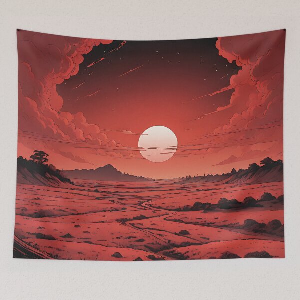 Item preview, Crimson Veil: The Red Fog Over the Plain designed and sold by HorizonHues.