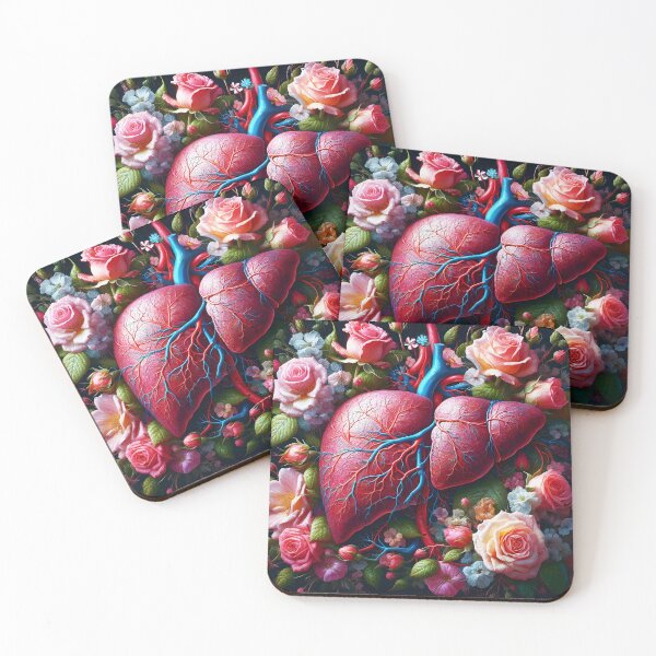 Item preview, Floral Human Liver – Botanical Anatomy Watercolor Illustration designed and sold by EmeraldeaArt.