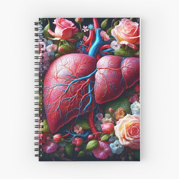 Item preview, Floral Human Liver – Botanical Anatomy Watercolor Illustration designed and sold by EmeraldeaArt.