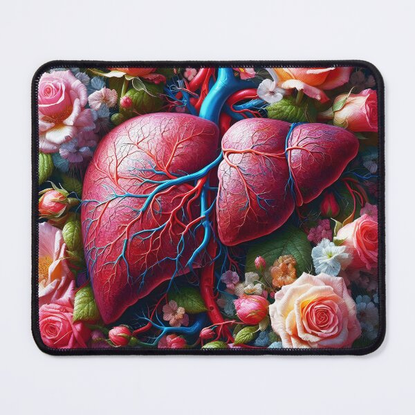 Item preview, Floral Human Liver – Botanical Anatomy Watercolor Illustration designed and sold by EmeraldeaArt.
