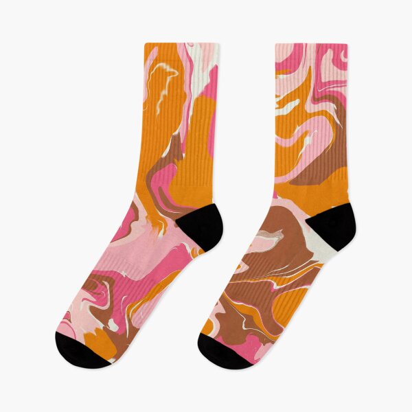 Item preview,  Pink orange brown marble wavy pattern designed and sold by Kimmygowland.