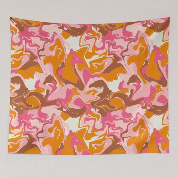 Item preview,  Pink orange brown marble wavy pattern designed and sold by Kimmygowland.