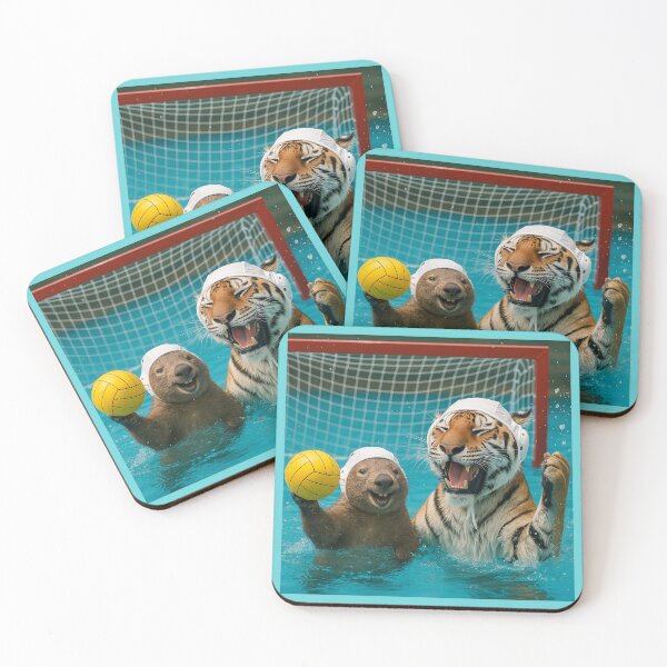 Item preview, A Wombat and Tiger Play Waterpolo designed and sold by Tridentulus.