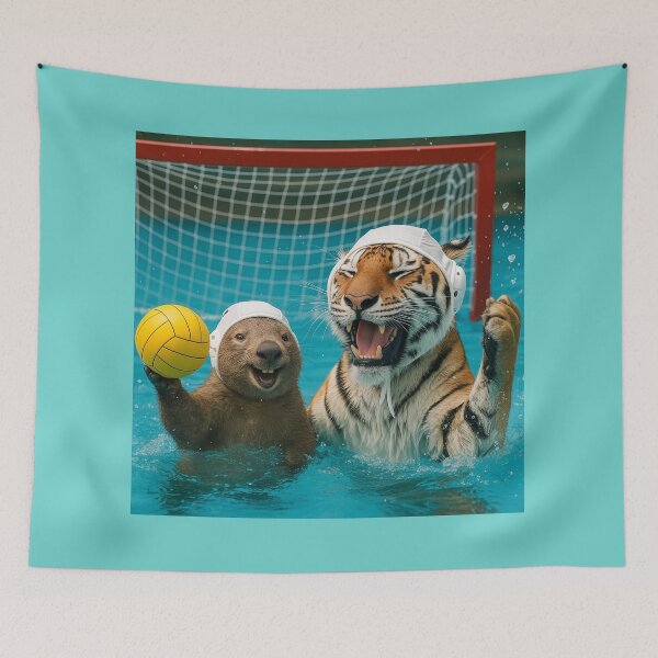 Item preview, A Wombat and Tiger Play Waterpolo designed and sold by Tridentulus.
