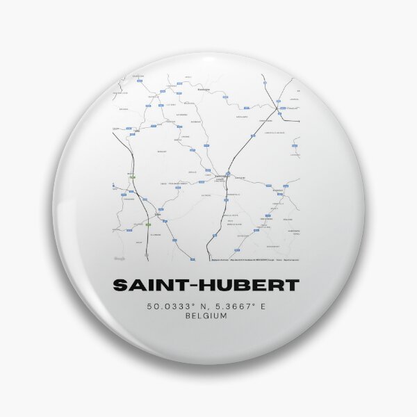 Artikelvorschau, Karte von Saint-Hubert, Belgien | Minimalistische, moderne Stadtkarte in Schwarz-Weiß entworfen und verkauft von RM-Journey.