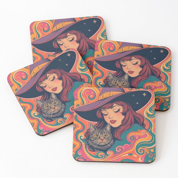 Item preview, Rainbow Hair Witch Cat designed and sold by Vintage City.