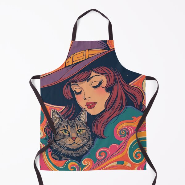 Item preview, Rainbow Hair Witch Cat designed and sold by Vintage City.