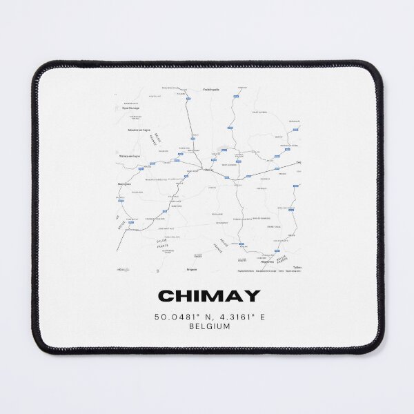 Item preview, Chimay Belgium Map | Modern Minimalist Black and White City Poster designed and sold by RM-Journey.