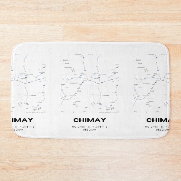 Item preview, Chimay Belgium Map | Modern Minimalist Black and White City Poster designed and sold by RM-Journey.