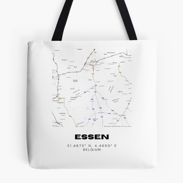 Item preview, Essen Belgium Map | Minimalist Black and White Modern Map Poster designed and sold by RM-Journey.
