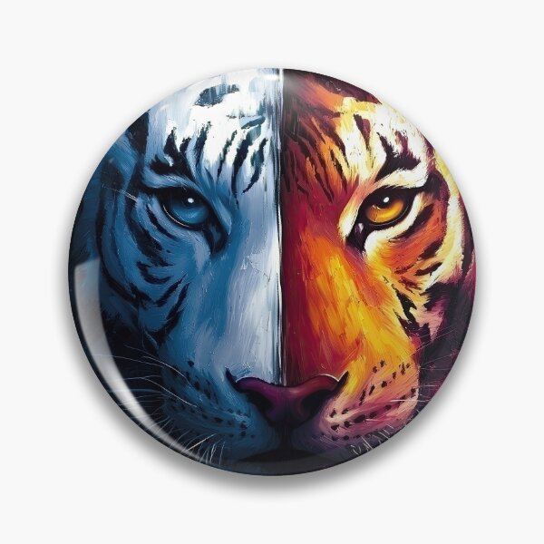 Item preview, Captivating Fire and Ice Tiger designed and sold by SuzyQ Imagines AI Art.