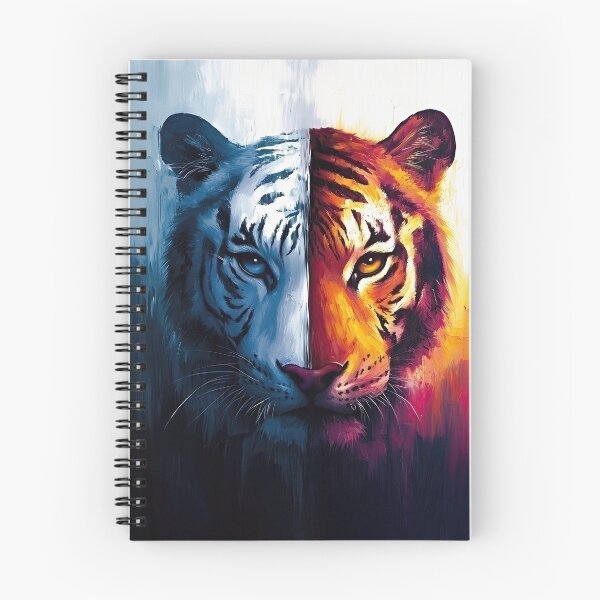 Item preview, Captivating Fire and Ice Tiger designed and sold by SuzyQ Imagines AI Art.
