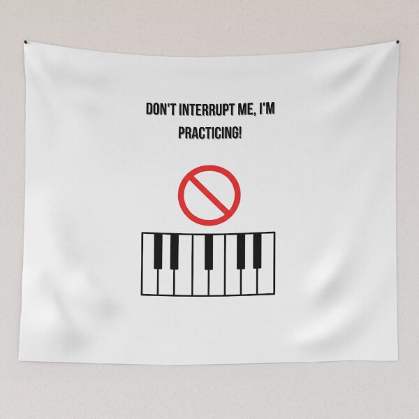 Item preview, Sarcastic Piano T-Shirt - "Don't Interrupt Me, I'm Practicing!" - Funny Musician Gift, Keyboard Player Tee designed and sold by INWESTOR88.