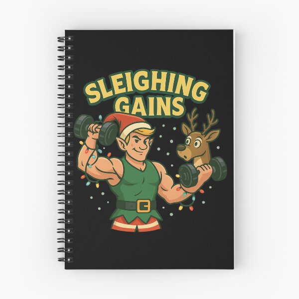 Item preview, Sleighing Gains – Funny Christmas Gym Shirt, Fitness Holiday Workout Gift designed and sold by AddictiveDesign.