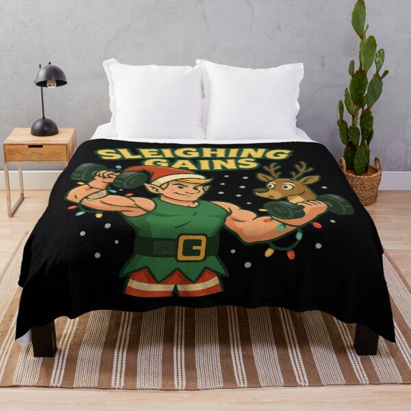 Item preview, Sleighing Gains – Funny Christmas Gym Shirt, Fitness Holiday Workout Gift designed and sold by AddictiveDesign.