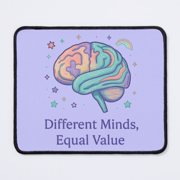 Item preview, Neurodiversity | Different Minds Equal Value – Neurodiversity Inclusive Pastel Brain Design designed and sold by PureBrain.