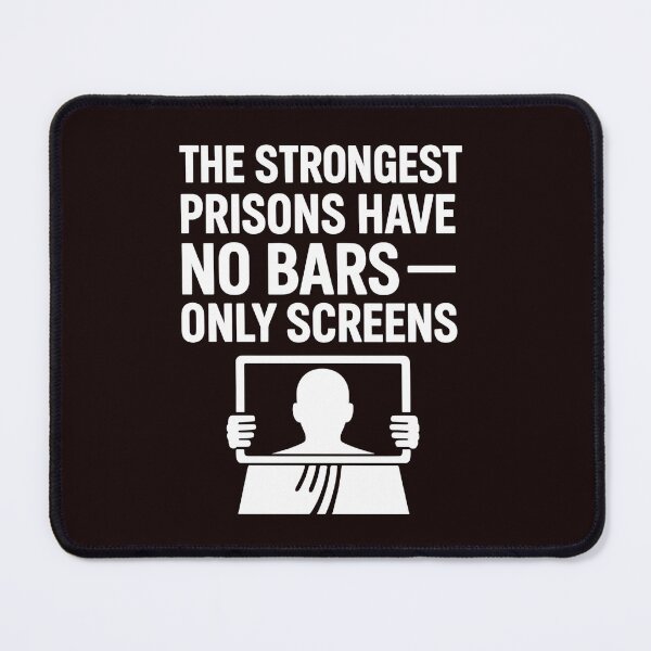 Item preview, The Strongest Prisons Have No Bars — Only Screens | Black & White Manifesto designed and sold by Les-Ink-Studio.