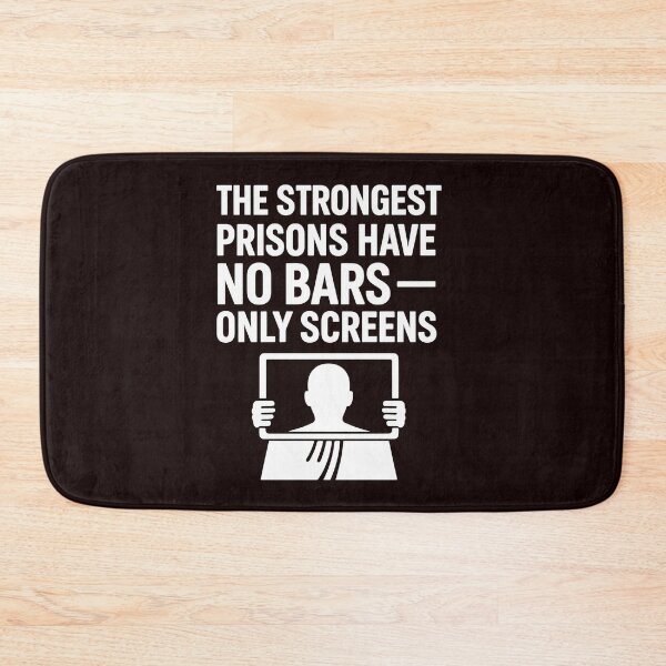 Item preview, The Strongest Prisons Have No Bars — Only Screens | Black & White Manifesto  designed and sold by Les-Ink-Studio.