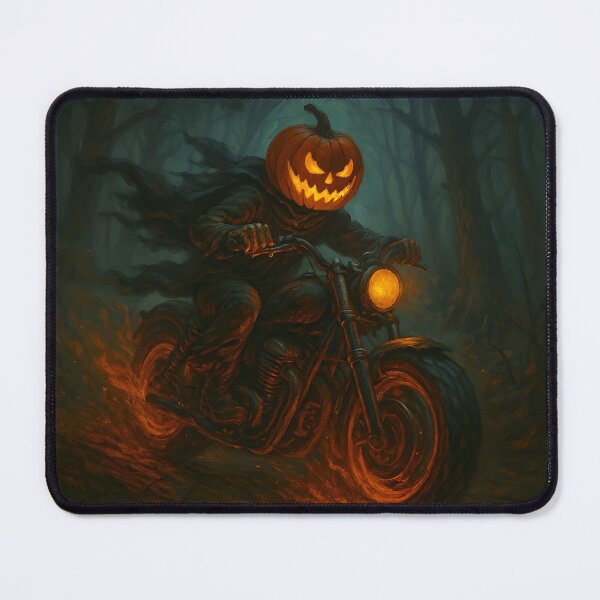 Item preview, Pumpkin-Head Rider — Hellbound Sprint Through the Misty Forest designed and sold by Les-Ink-Studio.