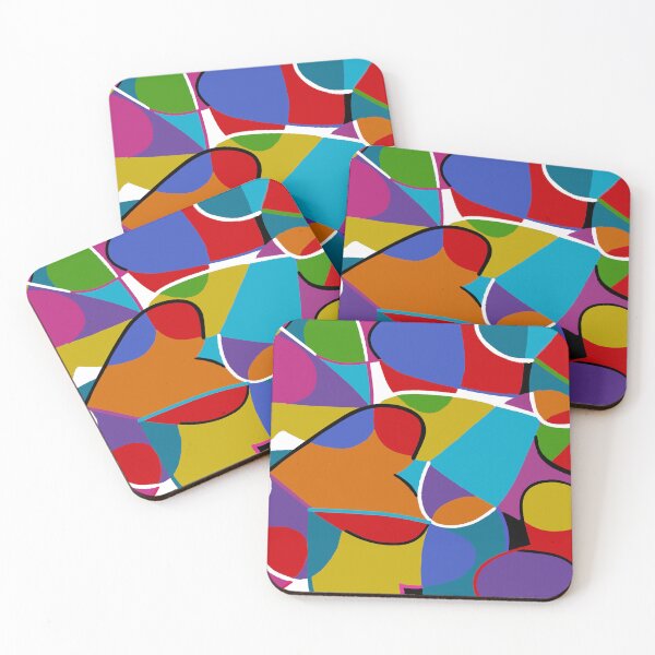 Item preview, Colorful Modern Multi-colored Hearts Pattern designed and sold by ABG Inspirational Art.