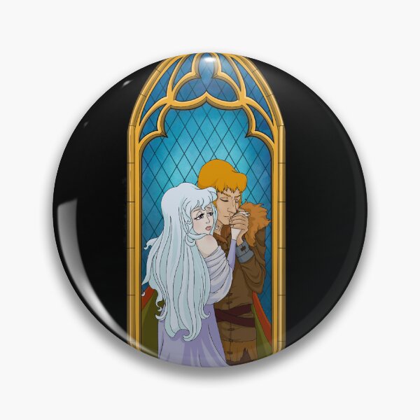 Item preview, Lady Amalthea Prince Lir Fan Art Stained Glass window designed and sold by StrangeBootique.