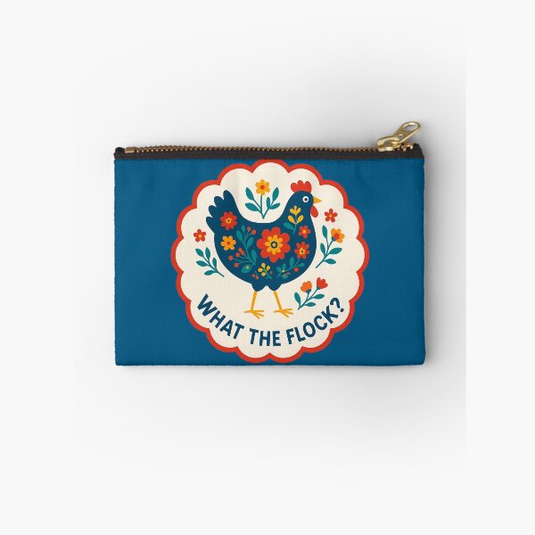 Item preview, What the Flock Hen – Bold Navy and Red Scandinavian Folk Art by heidiannemorris © designed and sold by FOLK ART FUSION by heidiannemorris.
