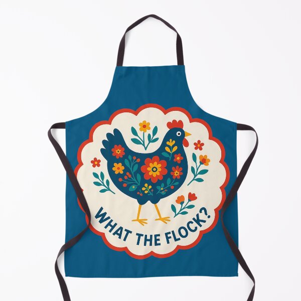 Item preview, What the Flock Hen – Bold Navy and Red Scandinavian Folk Art by heidiannemorris © designed and sold by FOLK ART FUSION by heidiannemorris.