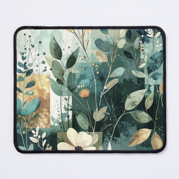 Item preview, Contemporary Cubism: Teal Botanical designed and sold by J Marielle Designs.