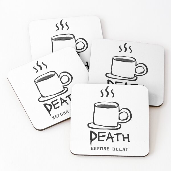 Item preview, Death Before Decaf - Funny Coffe Lover Quote Design designed and sold by Toma Dos.