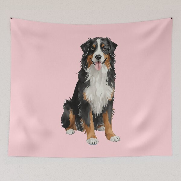 Artikelvorschau, Berner Sennenhundwelpe, Aquarell (rosa) entworfen und verkauft von Magnolia Valley Art.