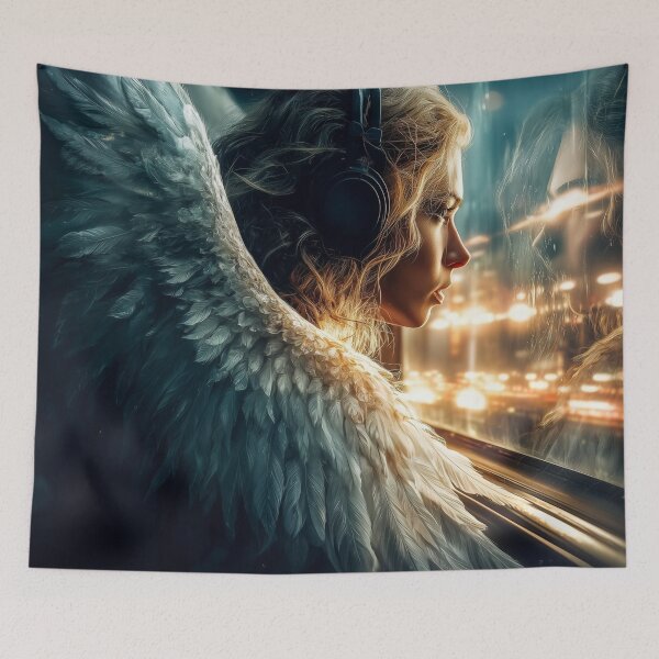 Item preview, Departure Is Just Another Kind of Return – Surreal Angel on Train designed and sold by VisionaryVeils.